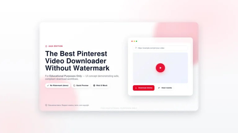 The Best Pinterest Video Downloader Without Watermark