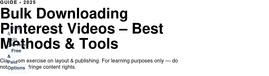 Bulk Downloading Pinterest Videos – Best Methods & Tools