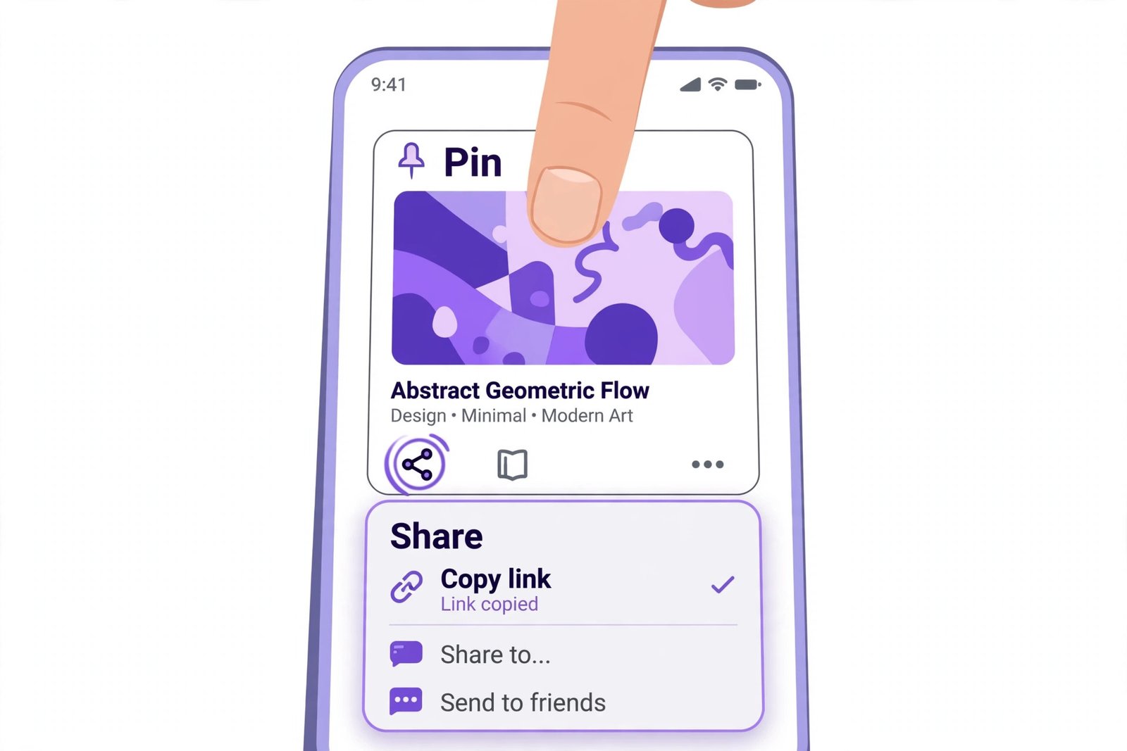 Copy Pinterest video link on Android share menu