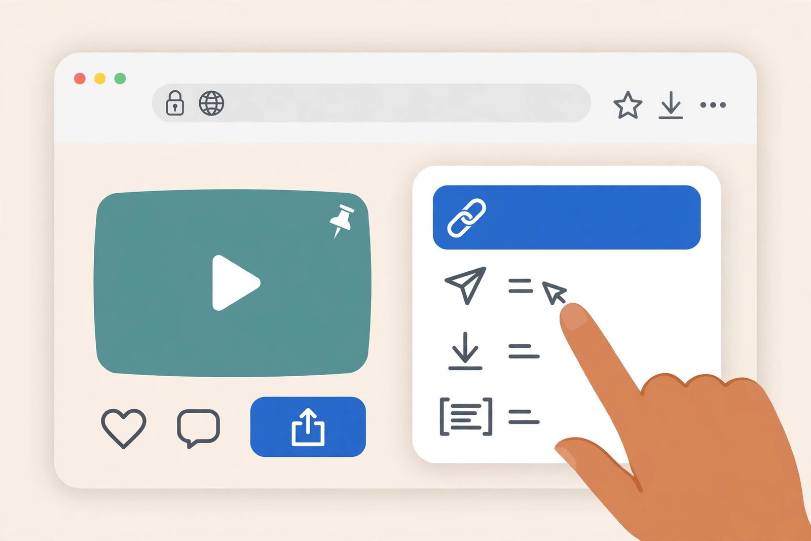 Clicking Share and Copy Link on a Pinterest video pin in Firefox